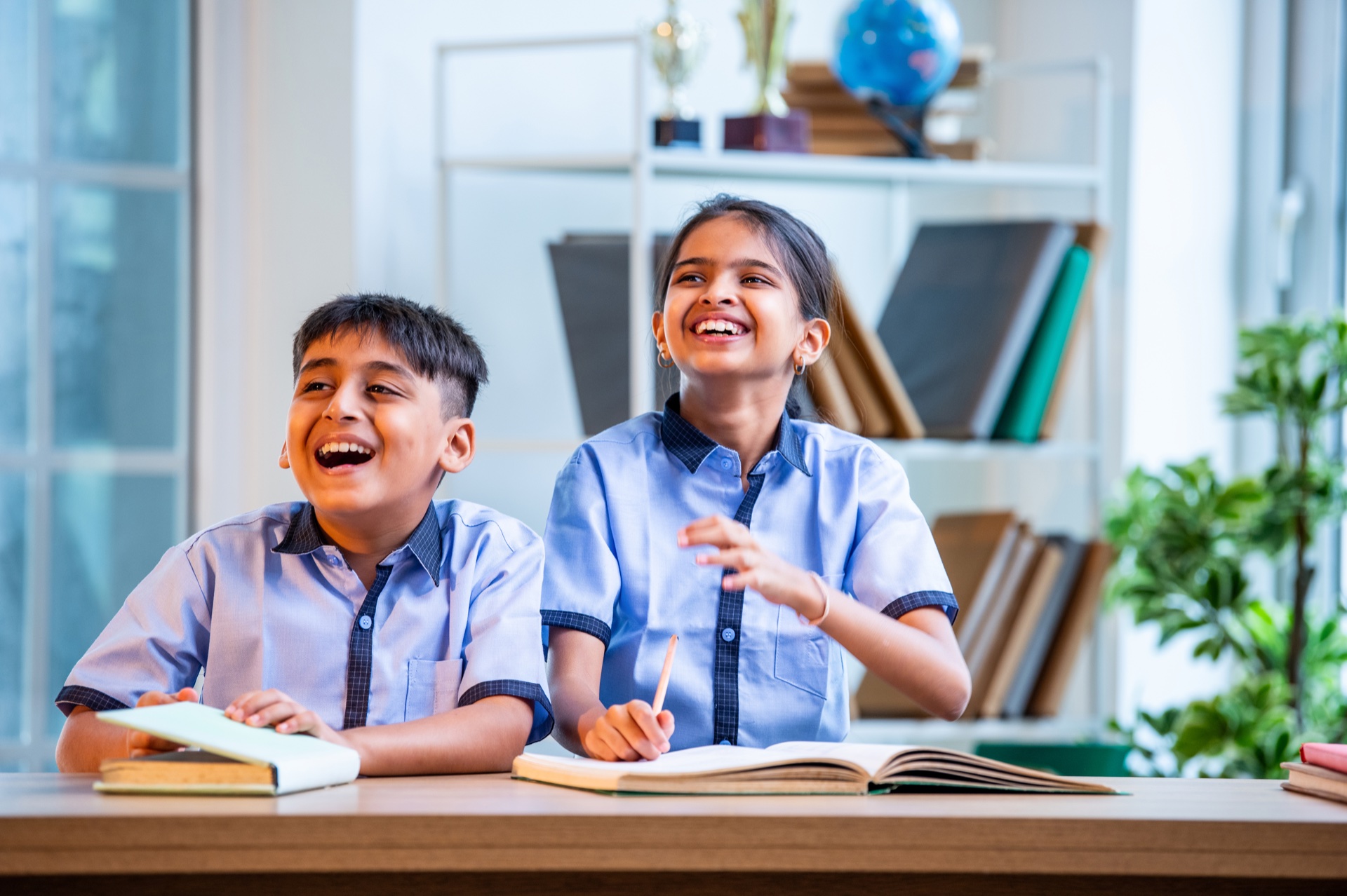 Indian students in uniform